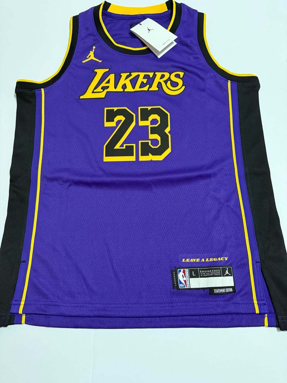 Los Angeles Lakers #23 LeBron James Jordan Statement Edition Youth Swingman Jers